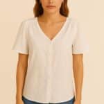Sinsay Women's White Button-Up Blouse