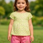 Sinsay Baby Girl's Polka Dot Top & Embroidered Short Set