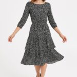 Sinsay tiered midi dress