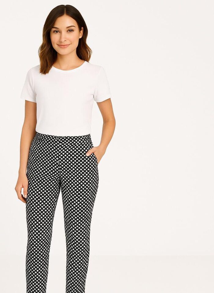 Sinsay Women's High-Waisted Checkered Trousers - Image 1