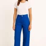 Sinsay High-Waisted Wide Leg Pants - Royal Blue