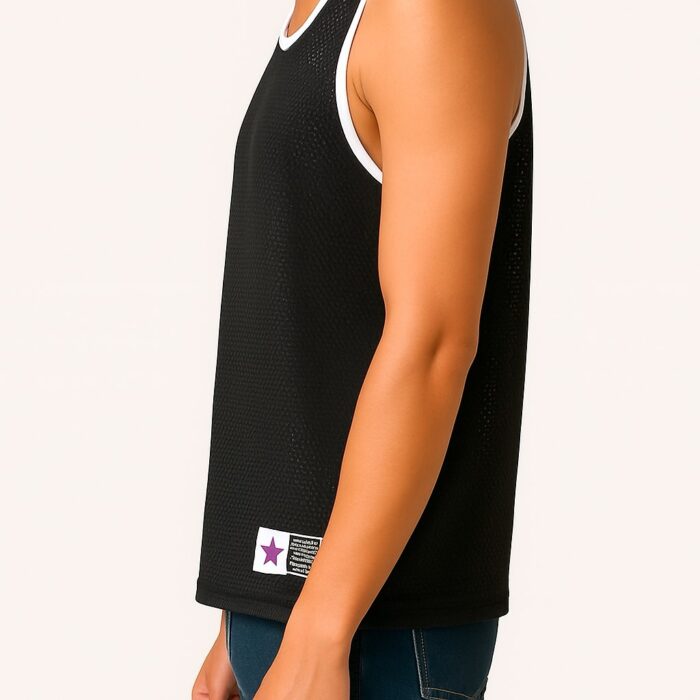 Men’s Athletic Mesh Tank Top – Black - Image 1