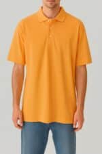 MENS POLO T-SHIRT HALF SLEEVE (ORANGE - Image 3